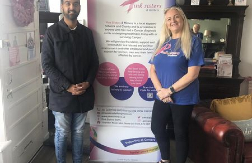 Cllr Hussain meets with Pink Sisters & Misters Cancer Support